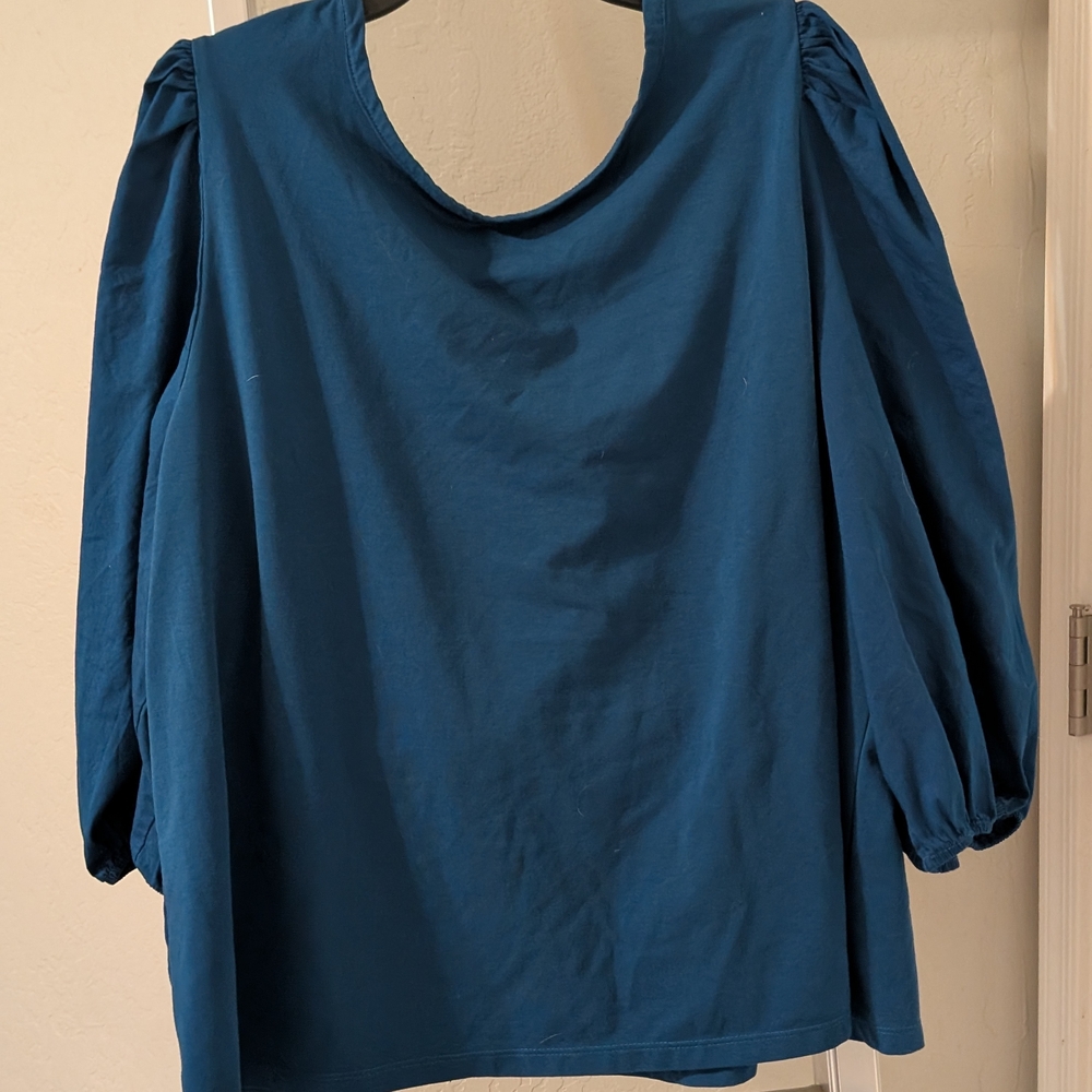 New York & Company Green Boxy Blouse